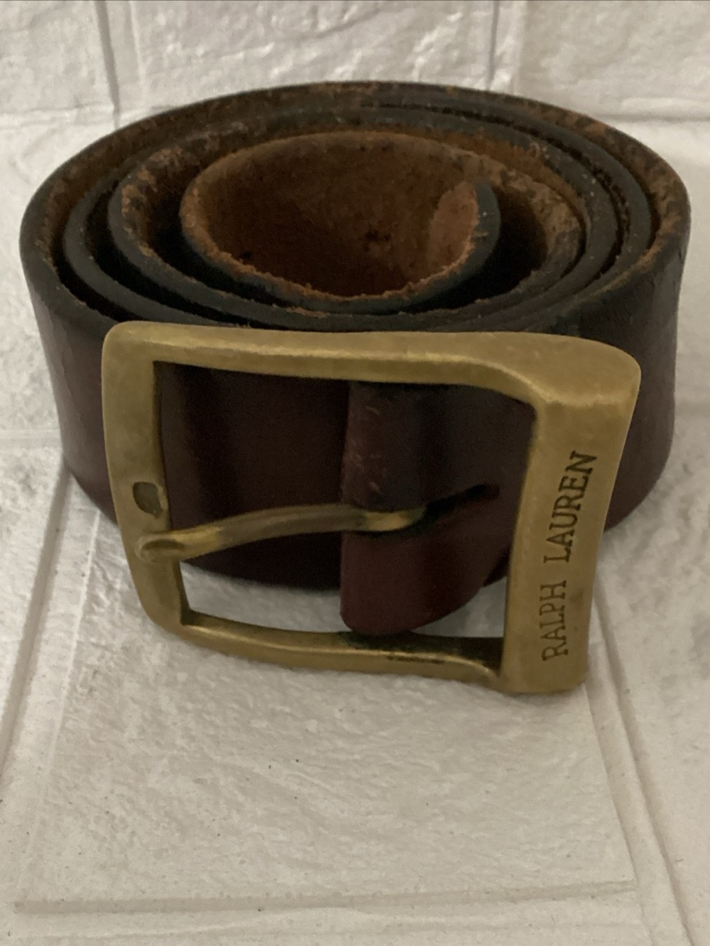 Ralph Lauren Vegetable Tanned Italian Saddle Belt Size 36 LMade In Italy